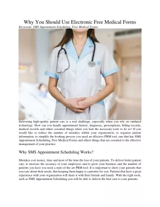 why you should use electronic free medical forms