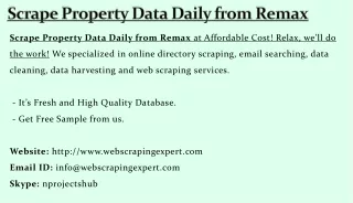 Scrape Property Daily from Remax