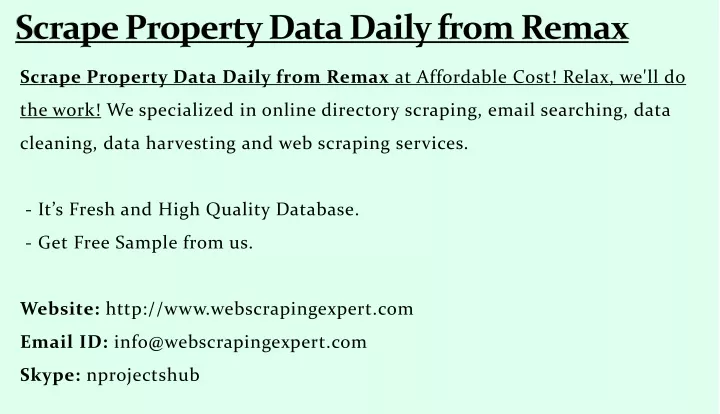 scrape property data daily from remax