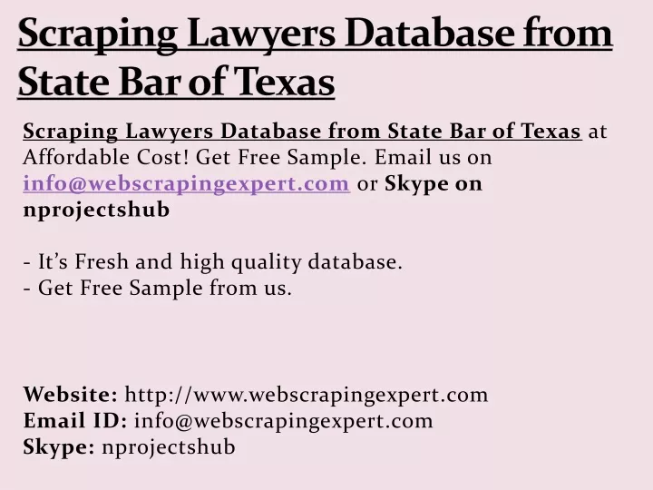 scraping lawyers database from state bar of texas