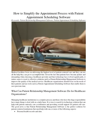 how to simplify the appointment process with