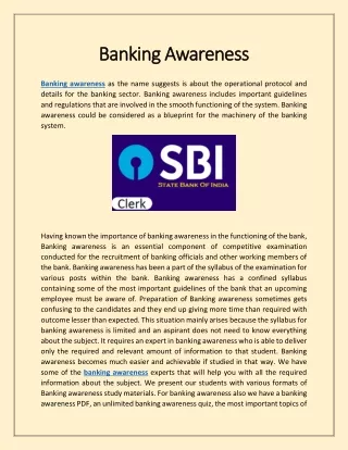 Banking Awareness