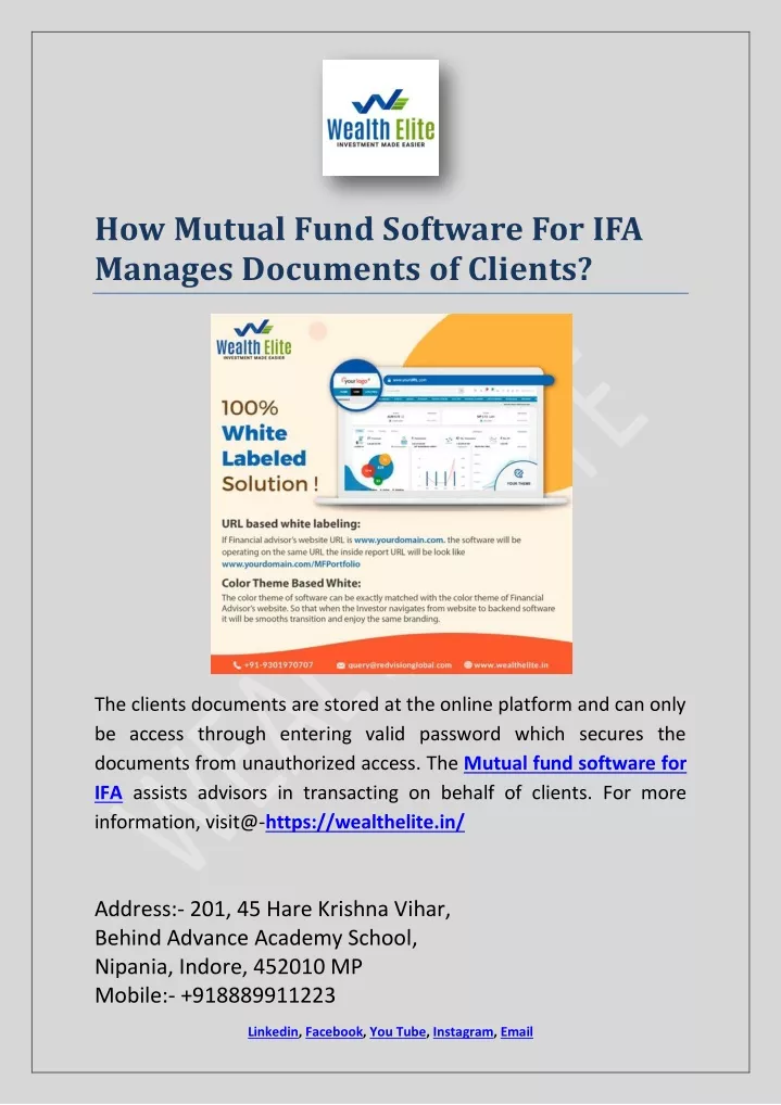 how mutual fund software for ifa manages