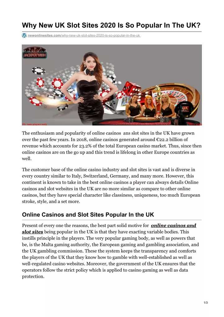 why new uk slot sites 2020 is so popular in the uk