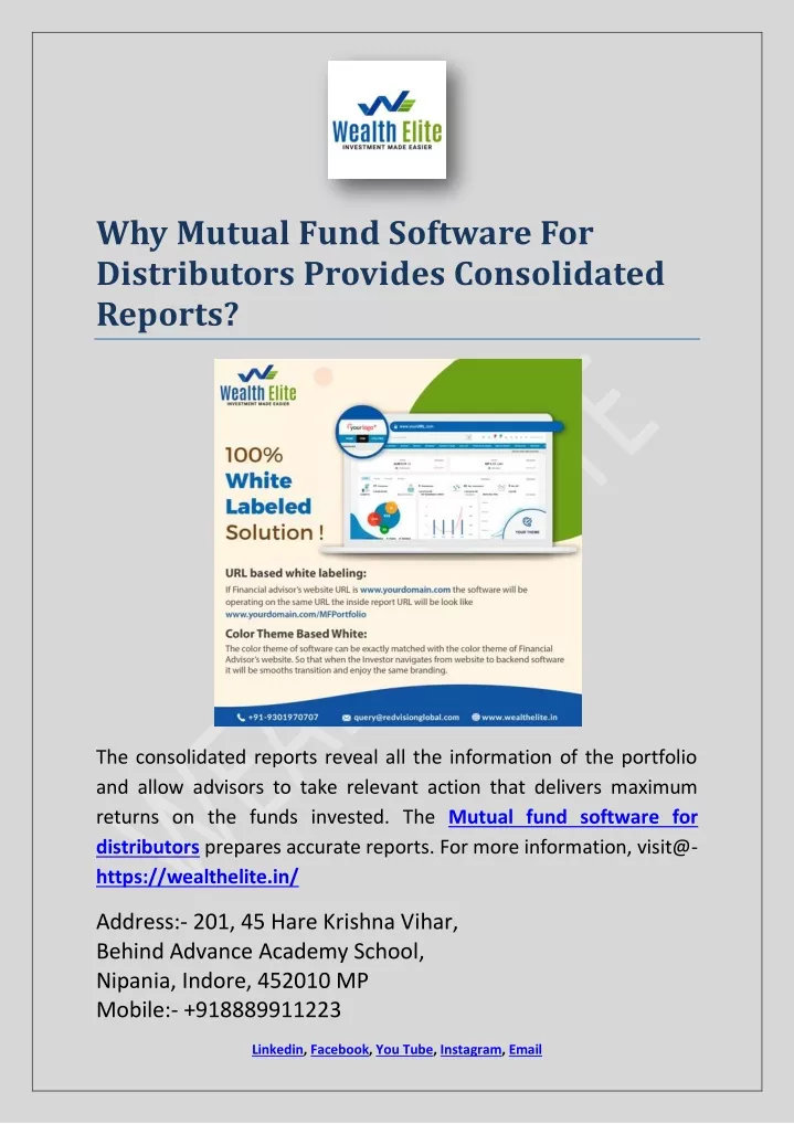 why mutual fund software for distributors