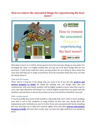 how to remove the unwanted things