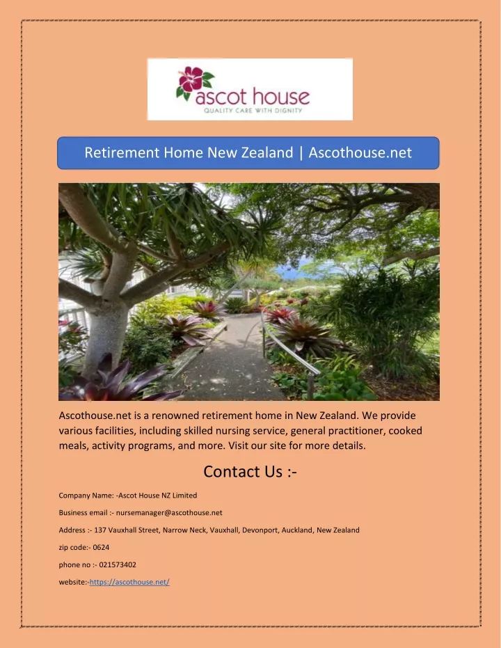 retirement home new zealand ascothouse net