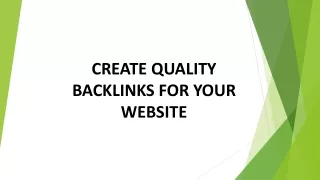 CREATE QUALITY BACKLINKS FOR YOUR WEBSITE - ADMC