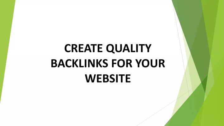 create quality backlinks for your website