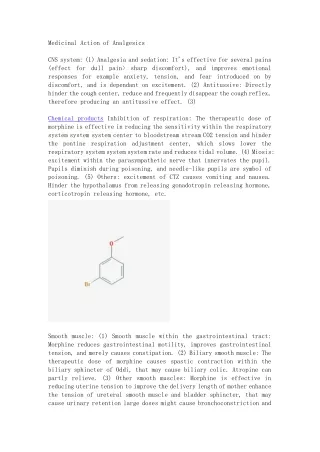 Medicinal Action of Analgesics