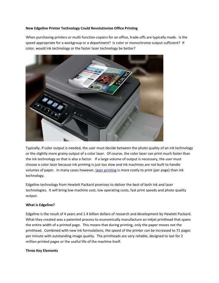 new edgeline printer technology could