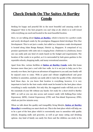 check details on the suites at bartley condo