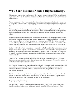 why your business needs a digital strategy