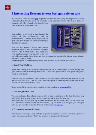 5 interesting reasons to own best gun safe