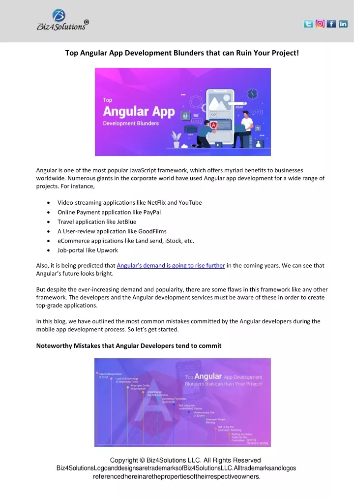 top angular app development blunders that