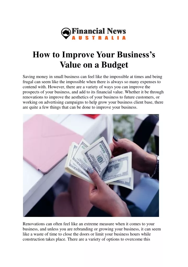 how to improve your business s value on a budget