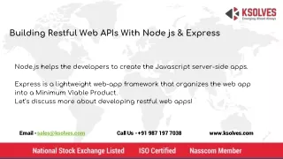 Building Restful Web APIs With Node js & Express