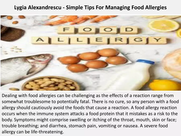 lygia alexandrescu simple tips for managing food allergies