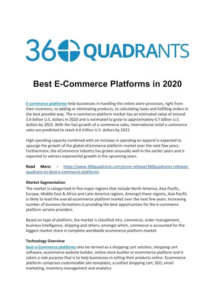 best e commerce platforms in 2020