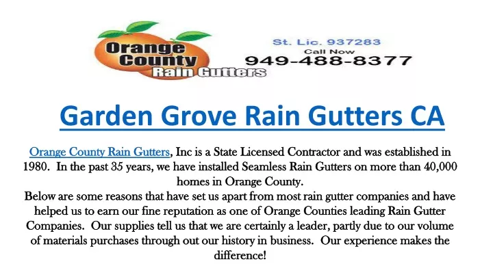 garden grove rain gutters ca