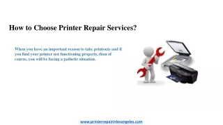 How to Choose Printer Repair Services?