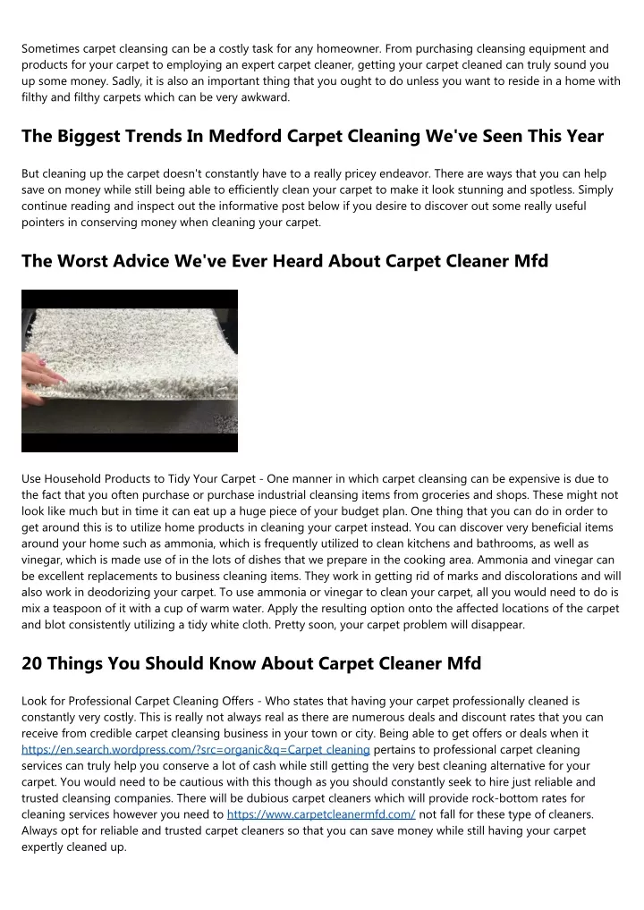 sometimes carpet cleansing can be a costly task