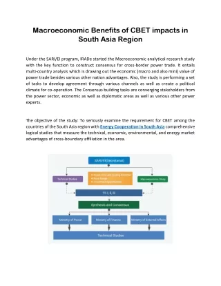 Macroeconomic Benefits of CBET impacts in South Asia Region