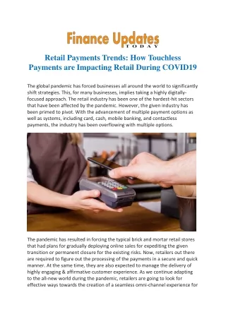 Retail payments trends during covid19