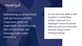 submitting proposed lead and persuasive tender