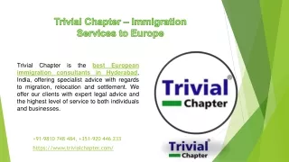 Trivial Chapter – Immigration Services to Europe