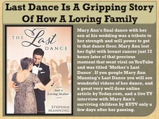 Last Dance Is A Gripping Story Of How A Loving Family