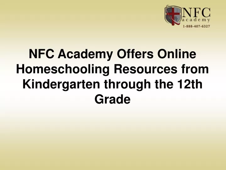 nfc academy offers online homeschooling resources
