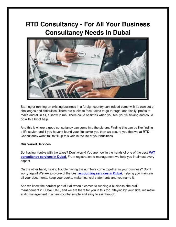 rtd consultancy for all your business consultancy