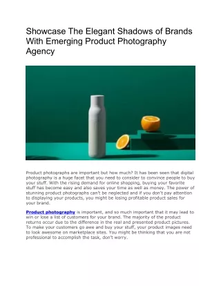 Showcase The Elegant Shadows of Brands  With Emerging Product Photography  Agency