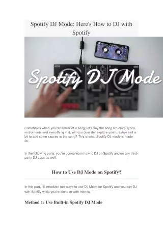 How to DJ with Spotify on DJ Mode
