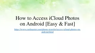How to Access iCloud Photos on Android [Easy & Fast]