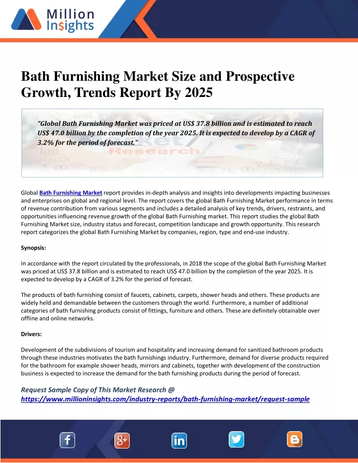 bath furnishing market size and prospective