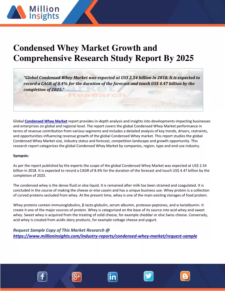 condensed whey market growth and comprehensive