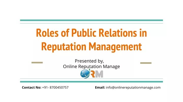 roles of public relations in reputation management