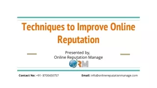 techniques to improve online reputation