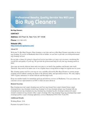 Bio Rug Cleaners