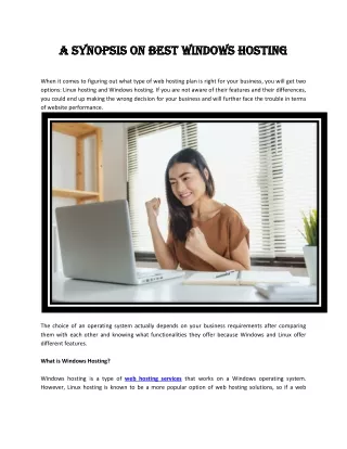 a synopsis on best windows hosting a synopsis