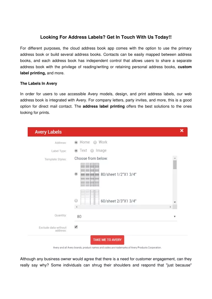 looking for address labels get in touch with