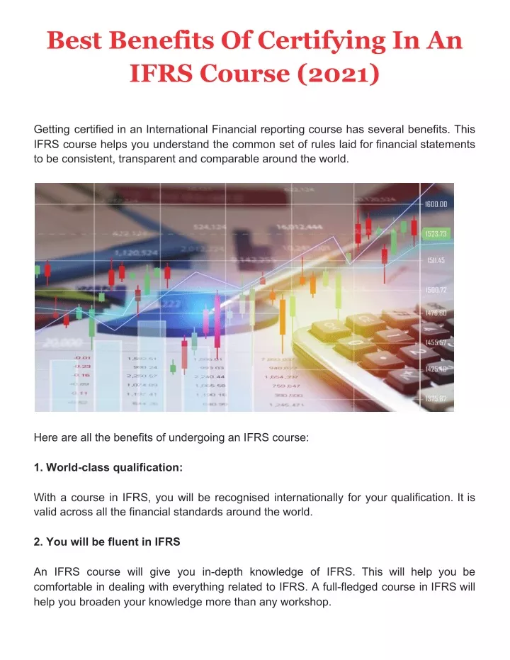 best benefits of certifying in an ifrs course 2021