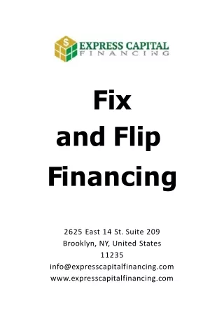 Everything You Should Know About Fix and Flip financing