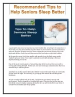 Best Recommended Tips To Help Seniors citizen Sleep Better - slide 1