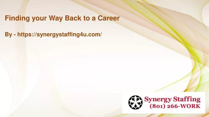 finding your way back to a career