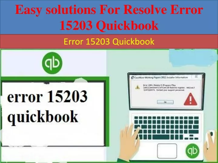 easy solutions for resolve error 15203 quickbook
