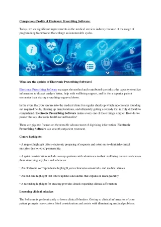 conspicuous profits of electronic prescribing