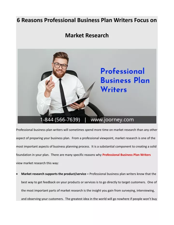 6 reasons professional business plan writers